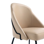 Modern Vegan Upholstered Dining Chair with High-Density Foam - Beige, Gray, or White