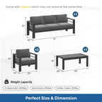 Outdoor Patio Set with All-Weather Cushions - Dark Gray