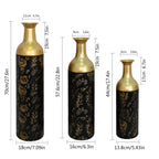 Decorative Metal Vases Set of 3 with Rust-Resistant Finish - Iron