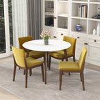 White Solid Wood Dining Table with Water-Resistant Finish - Alina