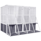 Wooden Lean To Greenhouse with Walk-In Design - White / Gray