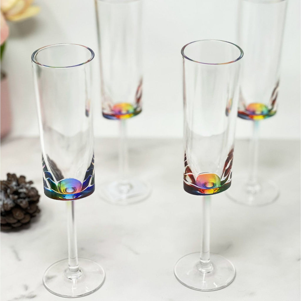 Clear Acrylic Unbreakable Champagne Flutes with 4 Oz Capacity - Set of 4