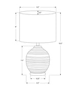 Black Ceramic Table Lamp with Ivory Linen Shade - Black