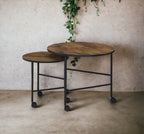Oblis Vintage Nesting Tables with Metal Tripod Legs – Set of 2