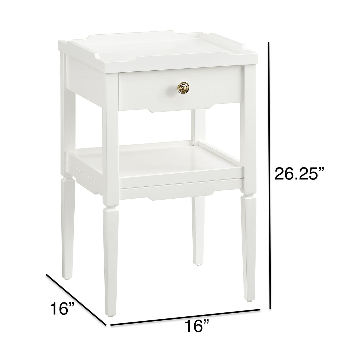 1 Drawer Nightstand with Solid Wood Frame - Blue, Dark Green, or White