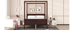 Canopy Platform Bed with Headboard and Footboard, Slat Support Leg - Queen