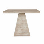 Square Dining Table with Pedestal Base - Beige