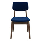 Solid Back Side Chair Set with Mid-Century Modern Design - Multiple Colors