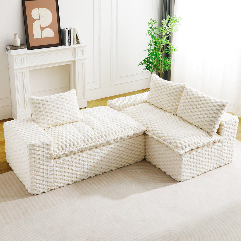 Convertible Modular Sectional Sofa with Twin Seat and Chaise - Multiple Colors