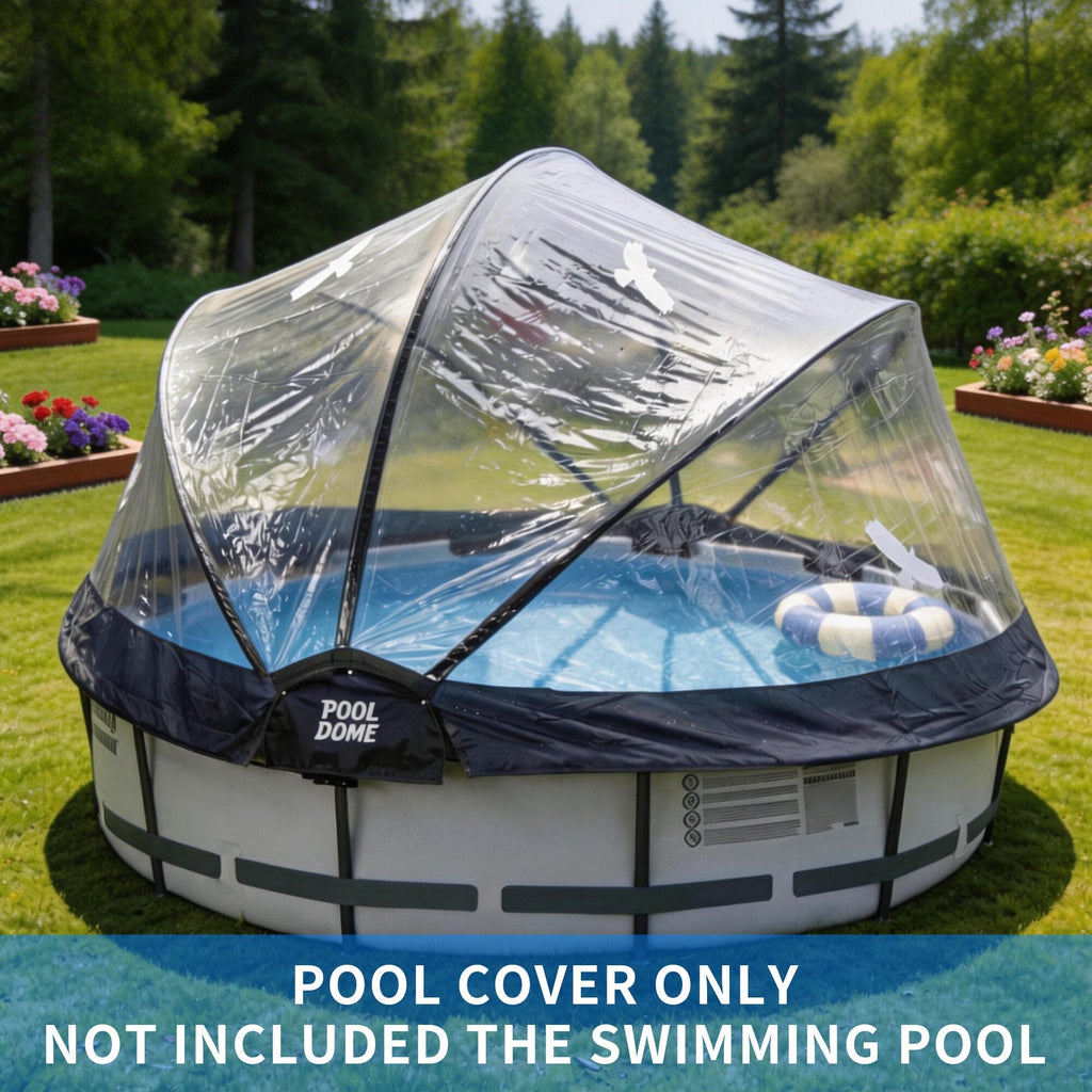 15 Ft Round Multifunctional All Weather Pool Dome Enclosure - Black/White