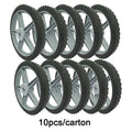 Universal 12" Spoked Plastic Wheel and Tire with Puncture-Proof Design - Black