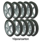 Universal 12" Spoked Plastic Wheel and Tire with Puncture-Proof Design - Black
