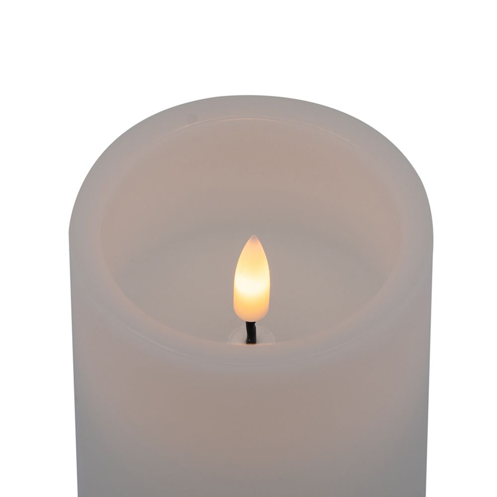LED Candles With Remote Timer - Set of 3, Paraffin Wax - White