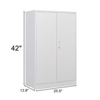 Metal Storage Cabinet With Locking Doors And Adjustable Shelf