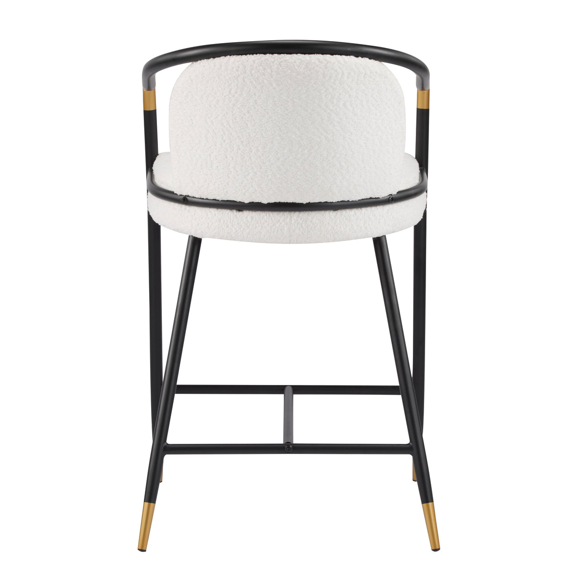 26" H Upholstered Counter Stool with Metal Frame - Set of 2 - Beige