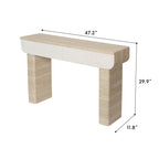 Entryway Table with 2 Hidden Handle Drawers – Beige / Yellow