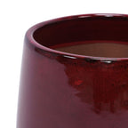 Bean Paste Red 4-Piece Ceramic Planter Pot Set with Drainage Hole - Indoor Outdoor