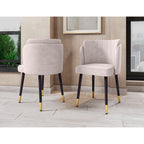 Modern Dining Chair with Solid Wood Frame and Wave Stitching - Multiple Colors