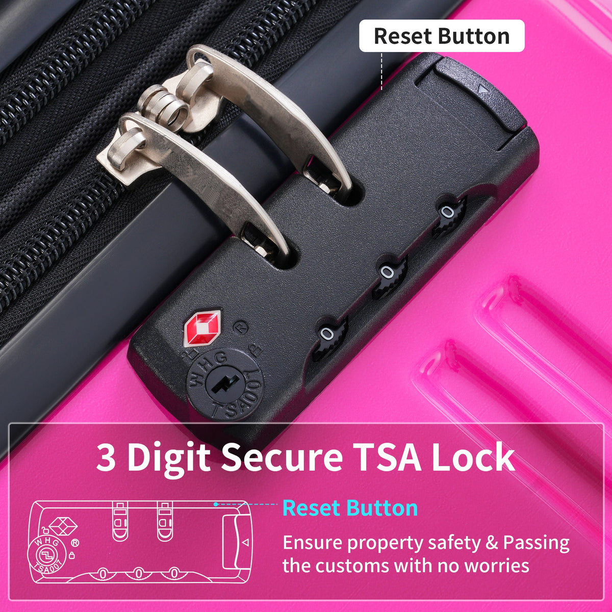 Gradient Color Hardshell Luggage Set with Spinner Wheels and TSA Lock – Light Blue or Purple