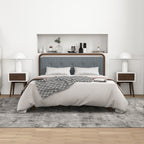Modern Design Night Stand with Solid Wood Construction - Dark Brown or White