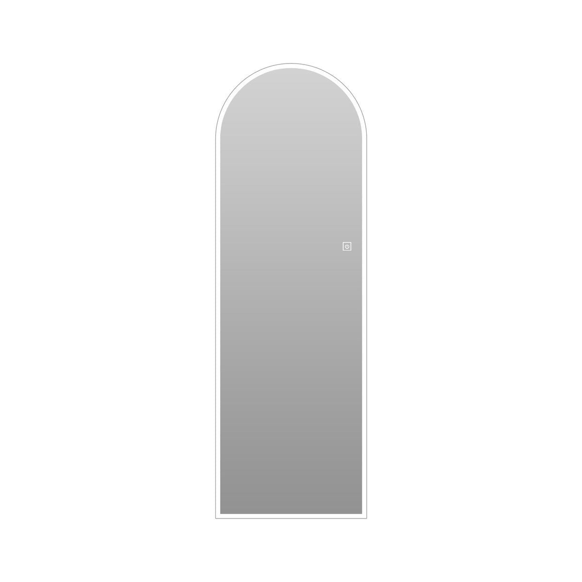 LED Full Length Wall Mirror with Symmetrical Arch Design and Dimmable Lighting - Silver