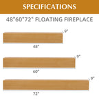 Floating Fireplace Mantel Shelf with Invisible Wall Mount - Multiple Colors