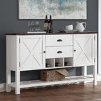 2 Drawer Server with Spacious Storage - Brown