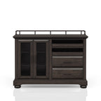 Coffee Server with Glass Storage Cabinet and Storage Drawers - Coffee Finish