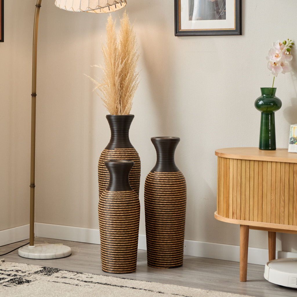 Classic And Neat Floor Vase with High Independent Stand - Multiple Colors