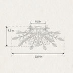 15-Light Chandelier with Crystal Accents - Matte Black