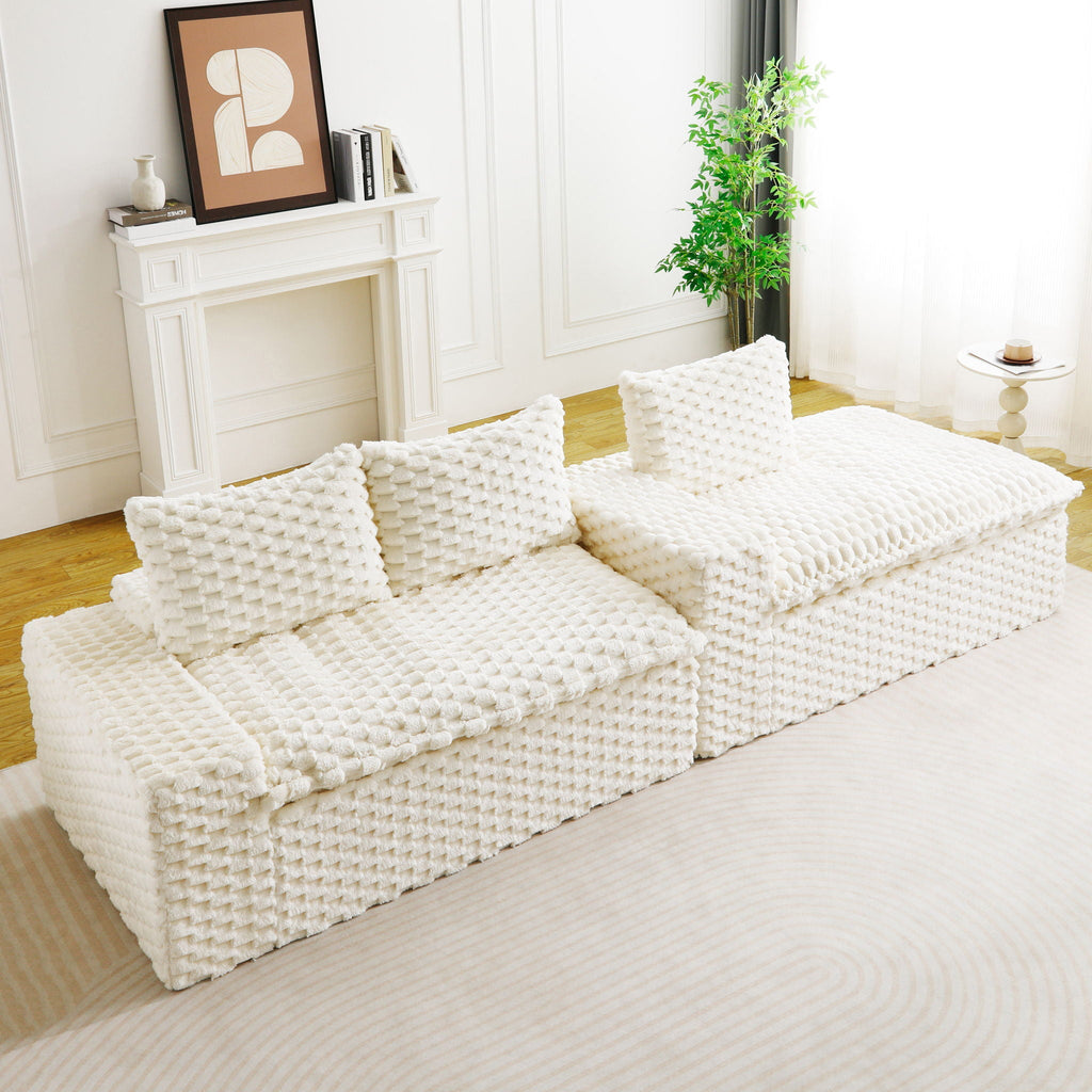 Convertible Modular Sectional Sofa with Twin Seat and Chaise - Multiple Colors