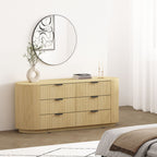 Oak Dresser with 6 Drawers - Modern Solid Wood Construction