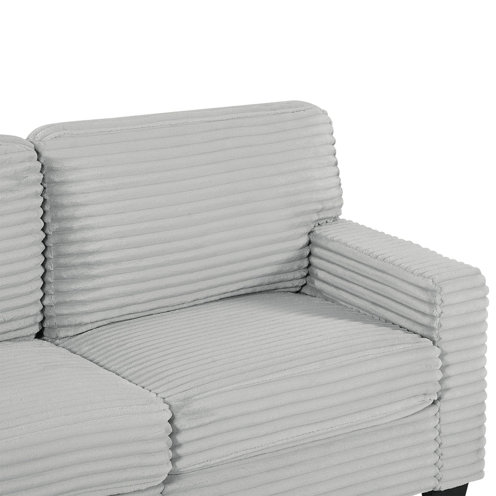 U-Shaped Upholstered Sectional Sofa with Movable Ottoman