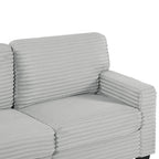 U-Shaped Upholstered Sectional Sofa with Movable Ottoman