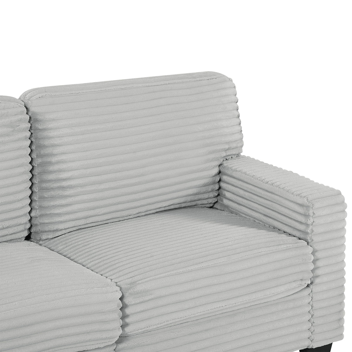 U-Shaped Upholstered Sectional Sofa with Movable Ottoman