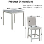 Counter Height 5 Piece Dining Table Set with Upholstered Chairs - Gray, White, Dark Gray