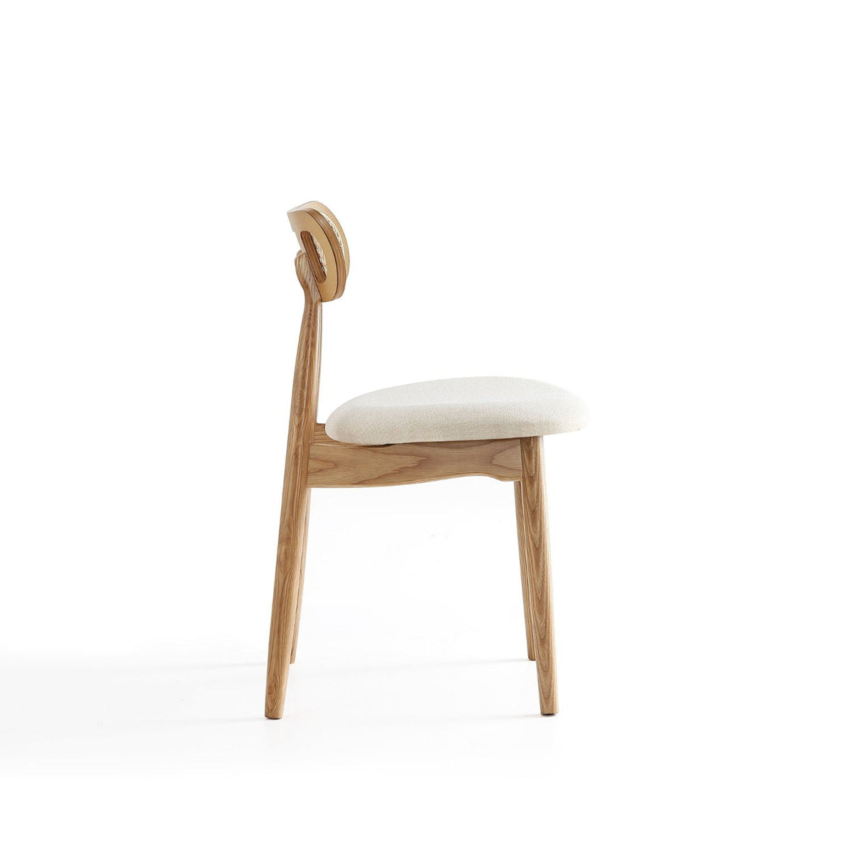 Dining Chair Set with Cane Backrest - Black or Light Brown