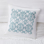 5 Piece Ruffled Comforter Set with Embroidered Decorative Pillow - White