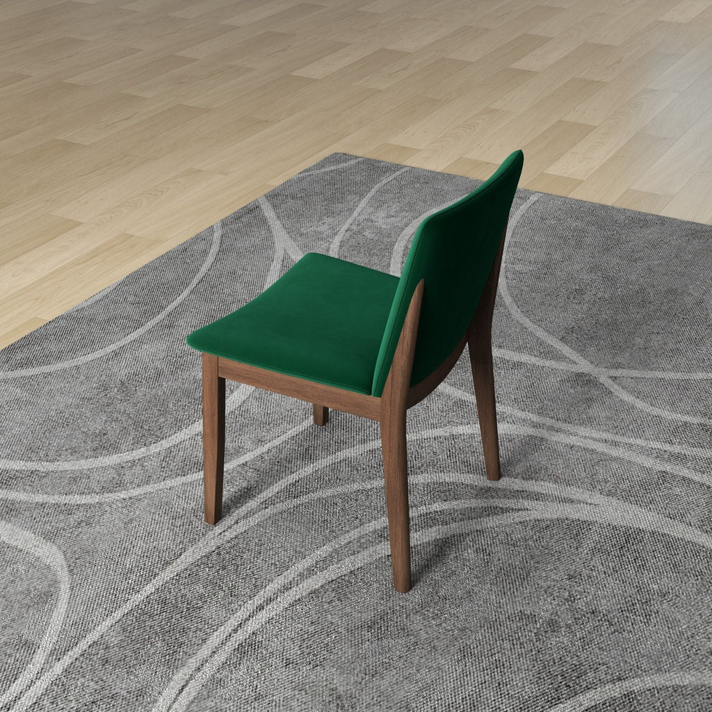 Mid-Century Modern Solid Wood Dining Chair Set with Fabric Upholstery - Multiple Colors