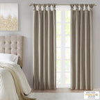 Twist Tab Total Blackout Window Curtain Panel with Thermal Technology - Pewter
