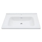 Modern Rectangular Vanity Top with Overflow – White