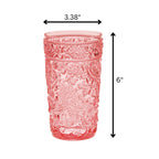 Paisley Style Acrylic Hi Ball Glasses with Shatterproof Design - White or Pink
