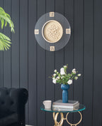 Round Moving Gear Wall Clock with Roman Numerals - Multicolor