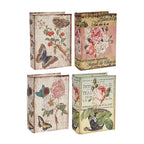 Multi-Color Book Boxes Set of 4 with Elegant Floral Design