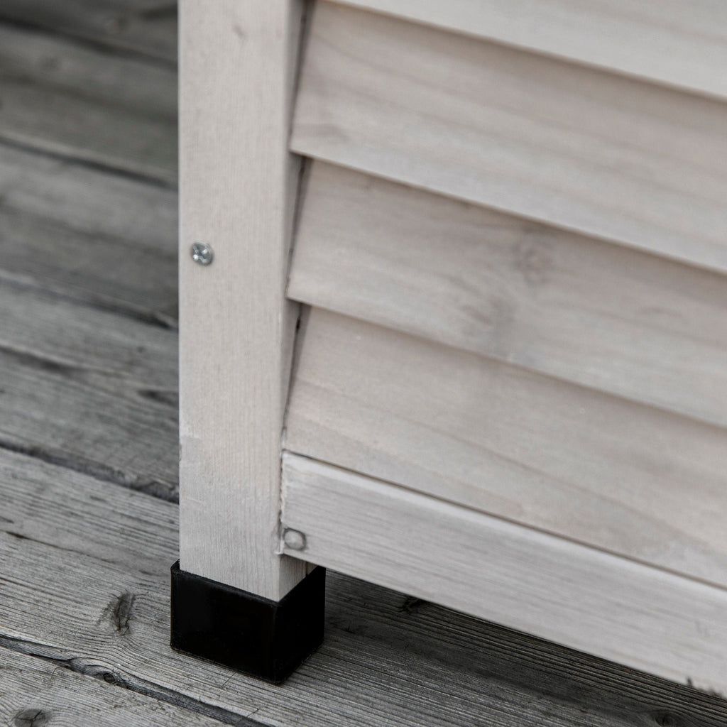 75 Gallon Wooden Deck Box with Aerating Gap and Weather-Fighting Finish - Gray