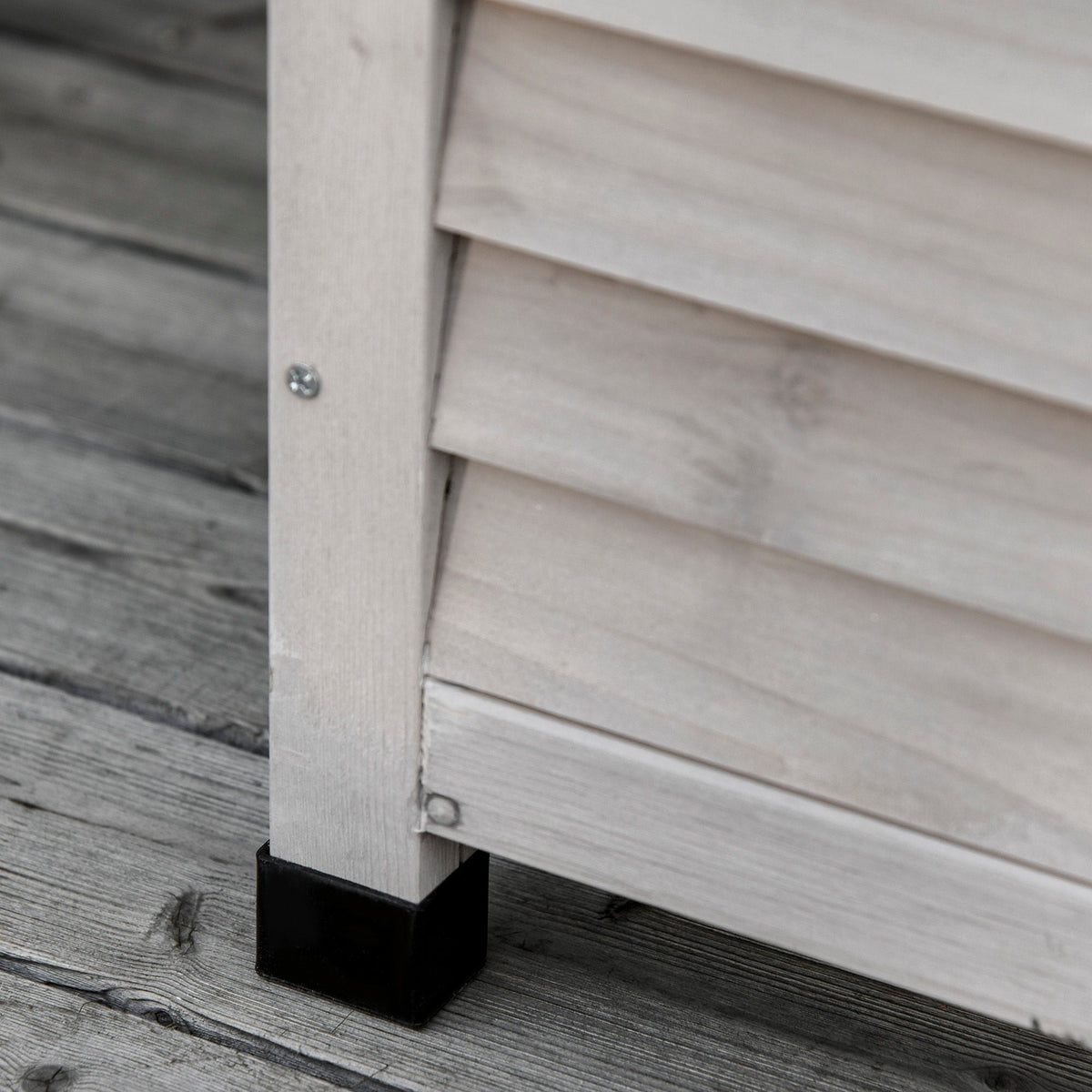 75 Gallon Wooden Deck Box with Aerating Gap and Weather-Fighting Finish - Gray