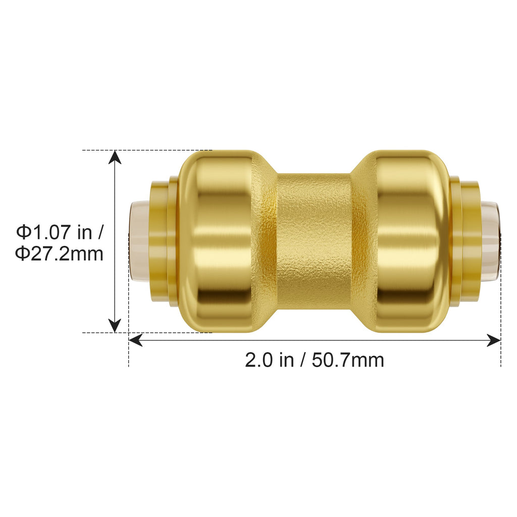 1/2" Brass Pipe Fittings Set with Push-Fit Installation - Brass