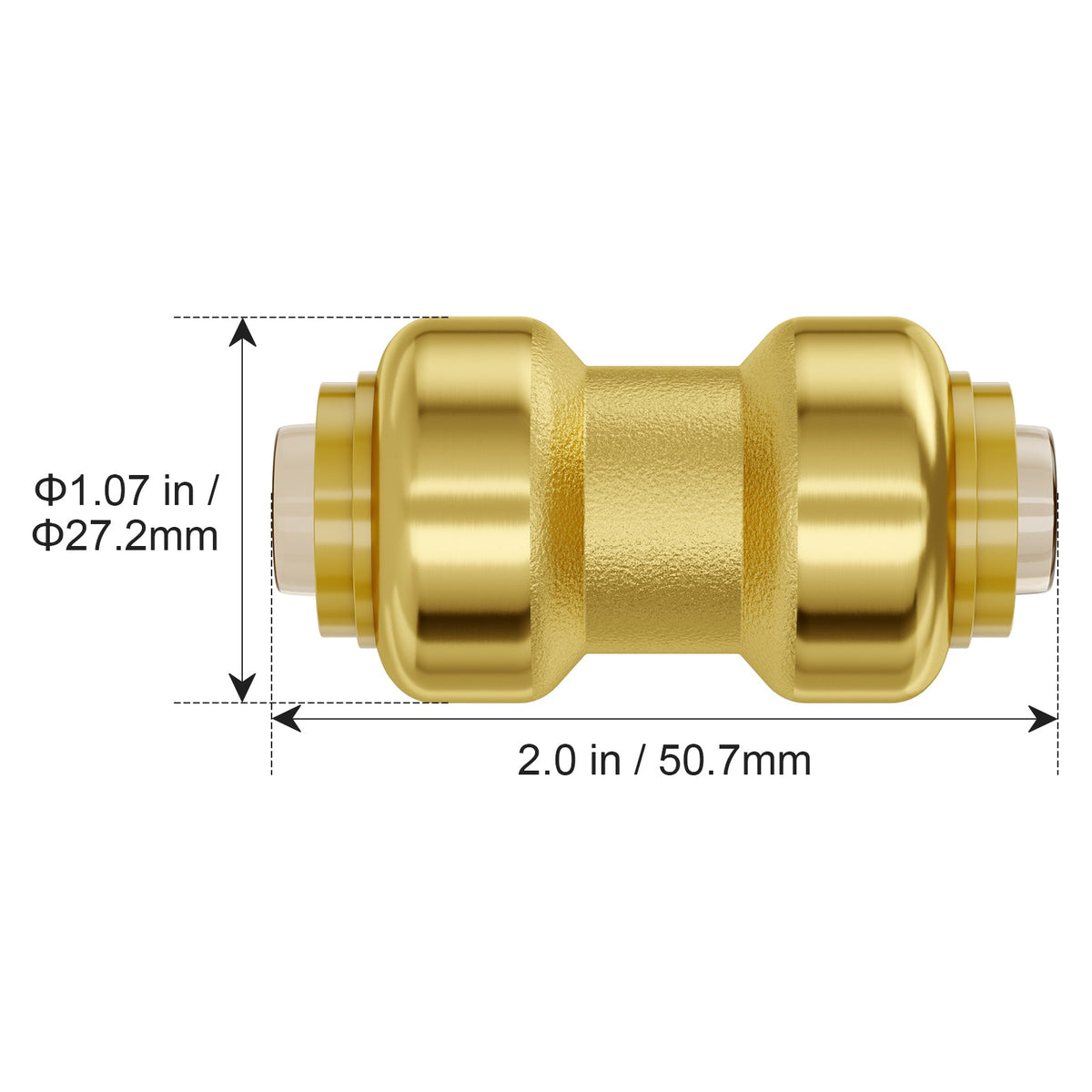 1/2" Brass Pipe Fittings Set with Push-Fit Installation - Brass