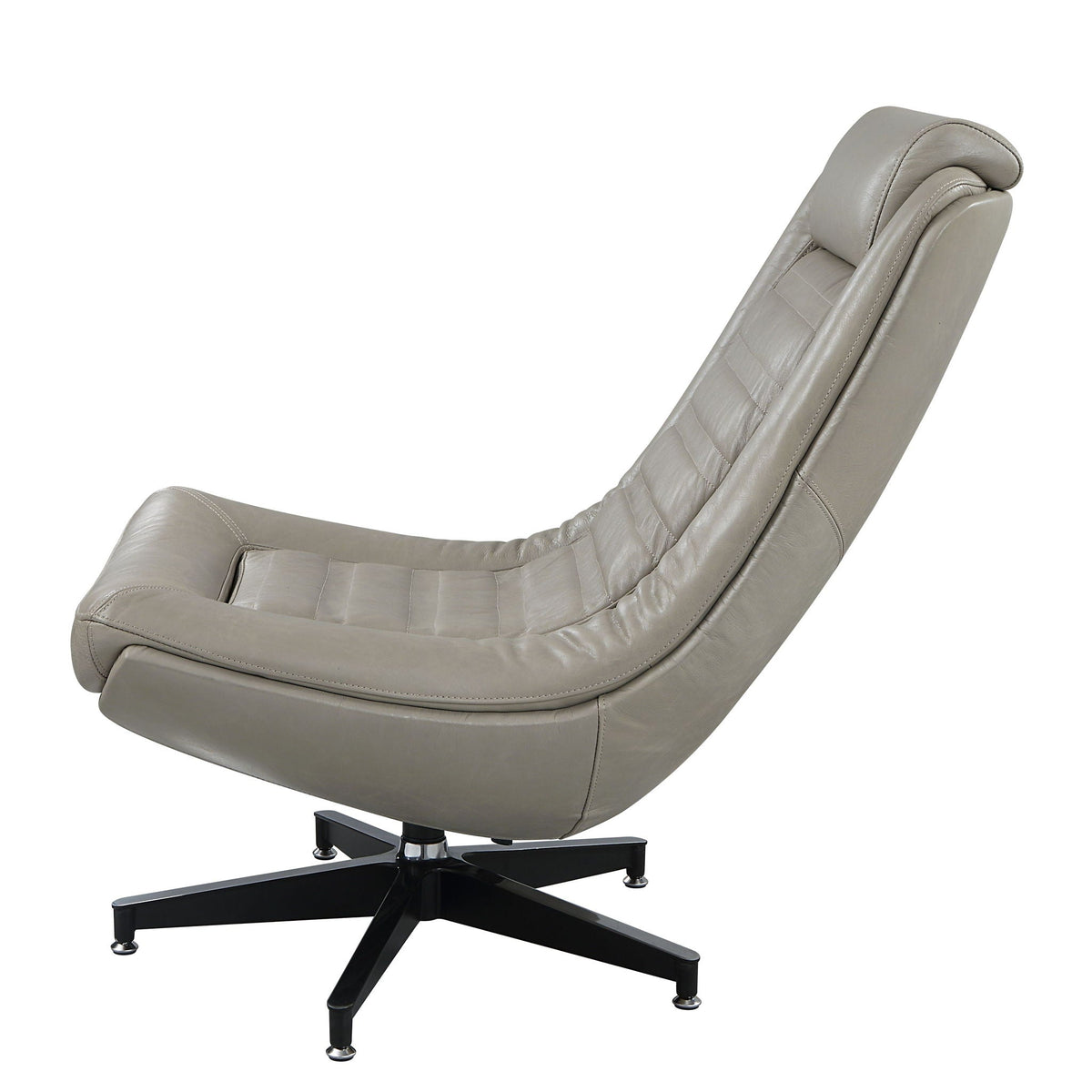 Top Grain Leather Swivel Accent Chair with Ergonomic Design - Twilight