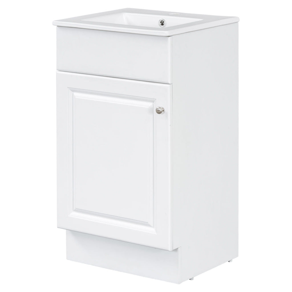 Bathroom Vanity with Sink and Adjustable Shelf - Multiple Colors